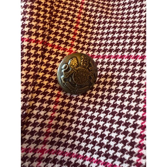 Court & Rowe Womens Houndstooth Double-Breasted Blazer Size 12 Burgundy & Pink - Picture 3 of 6